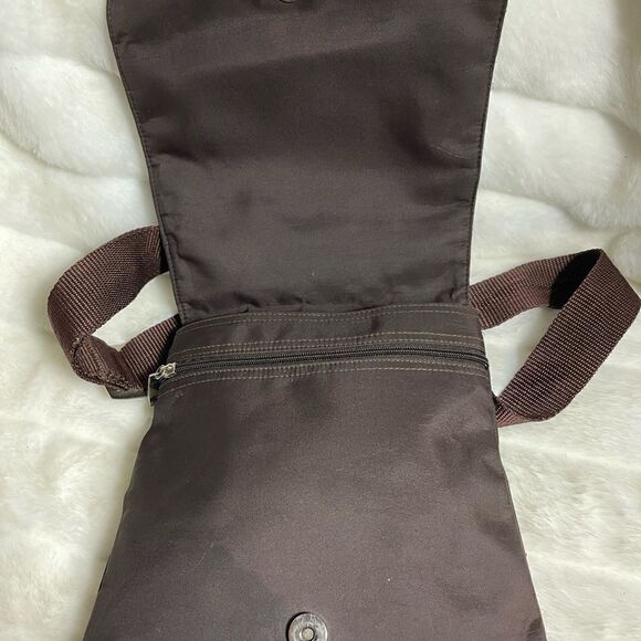 DKNY Brown Nylon small crossbody bag with silver tone accents and hardwares - Picture 9 of 12